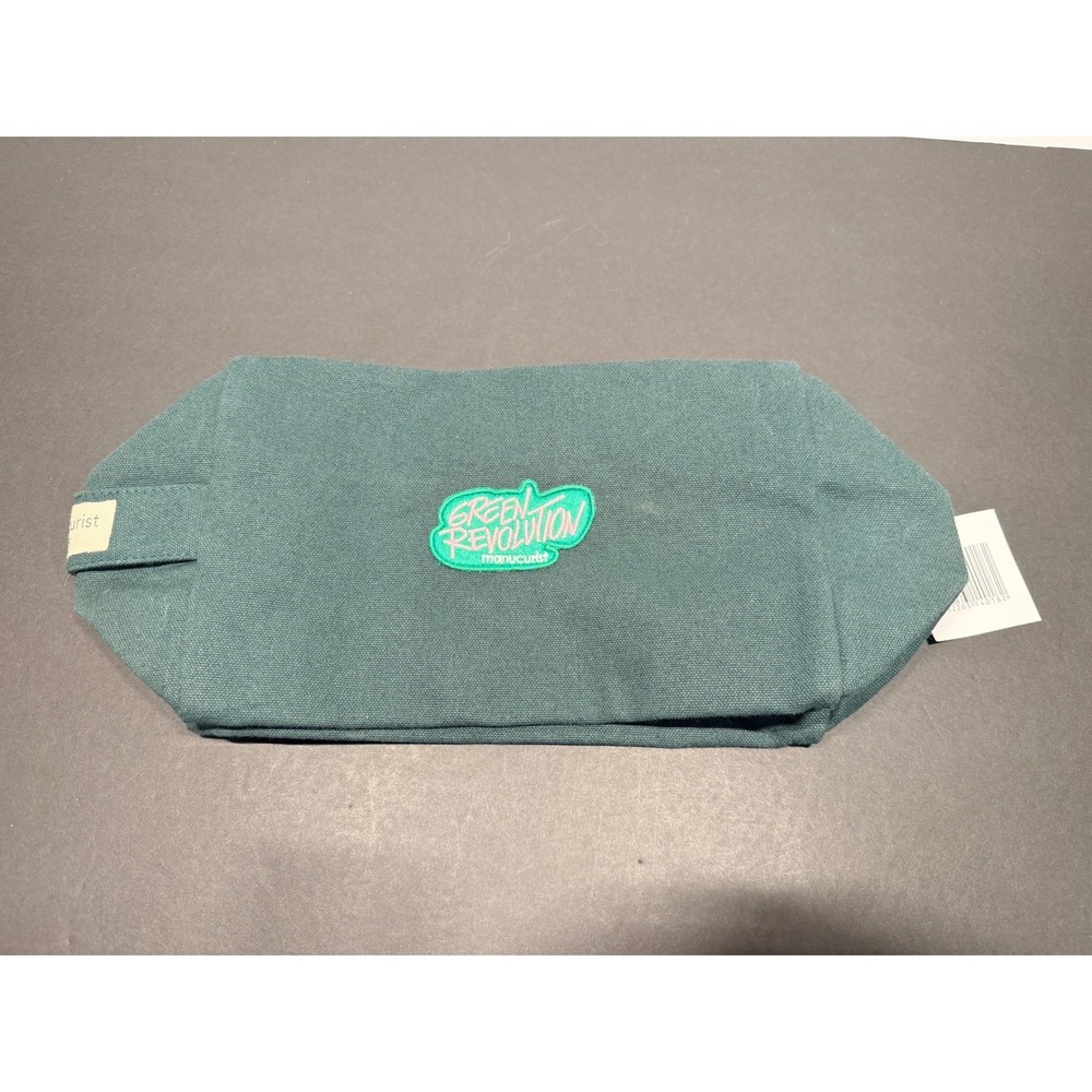Manucurist Green Revolution Canvas Makeup Bag Forest Green NWT